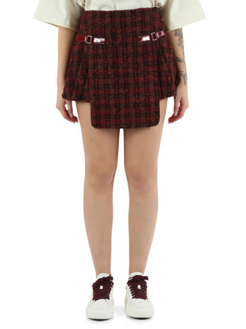 BORDEAUX | Mini gonna a pieghe in tweed BORDEAUX | Mini gonna a pieghe in tweed