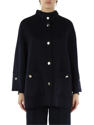 BLU | Cappotto corto in tessuto double di misto lana
