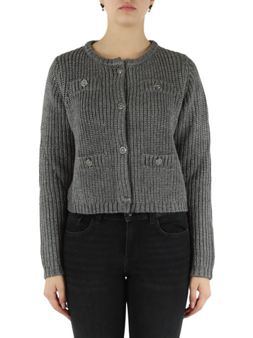 GRIGIO | Cardigan in misto lana e alpaca