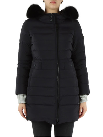 BLU SCURO | Piumino trapuntato con cappuccio SERIOLA ML 06 FUR