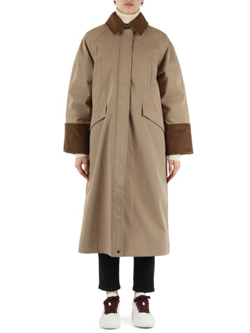 CAMMELLO | Giacca lunga 9324 con inserti in velluto a costine