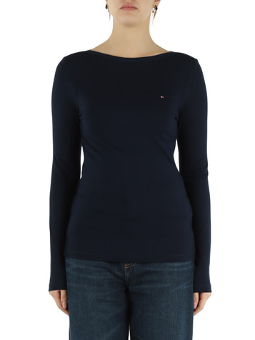 BLU SCURO | T-shirt manica lunga in viscosa stretch