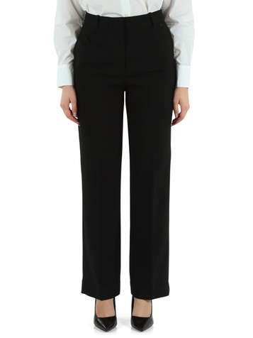 NERO | Pantalone Relaxed fit taglio dritto in misto viscosa