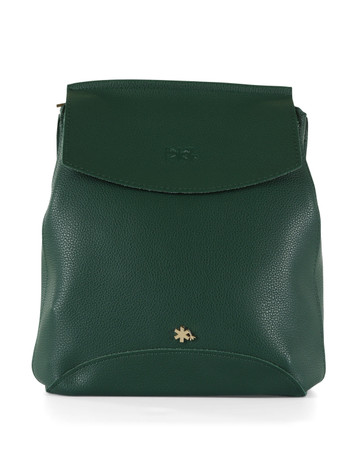 VERDE | Zaino effetto martellato con placca logo