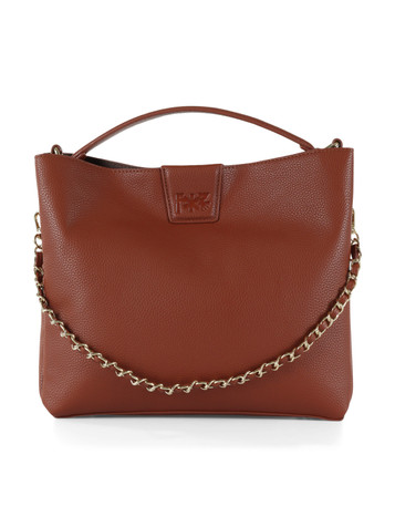 CUOIO | Borsa a mano effetto martellato con logo impresso