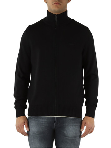 NERO | Cardigan con zip in misto lana vergine