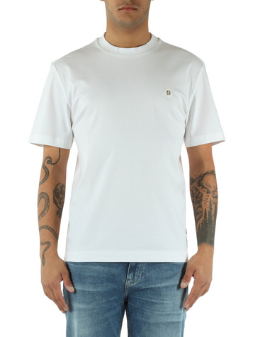 BIANCO | T-shirt in cotone mercerizzato con patch logo