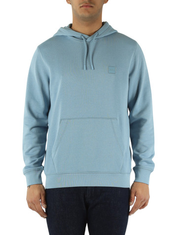AZZURRO | Felpa con cappuccio in cotone garzato
