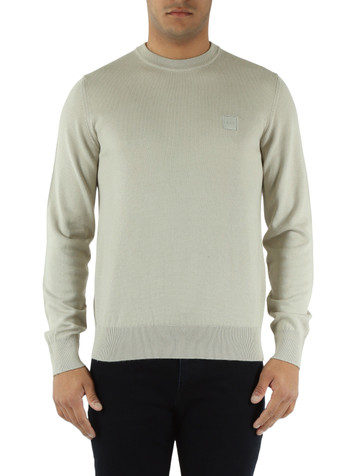 BEIGE | Maglia girocollo in cotone e cashmere