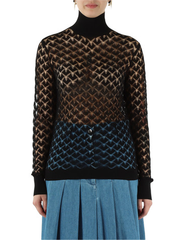 NERO | Maglia in pizzo di misto viscosa