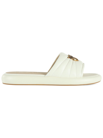 OFF WHITE | Ciabatta in pelle FIONA 03 con placca logo