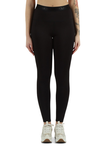 NERO | Leggings sportivi con elastico in vita stampa logo