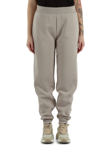 BEIGE | Pantaloni sportivi in cotone felpato con ricamo logo