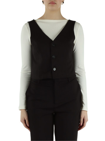 NERO | Gilet corto in misto viscosa