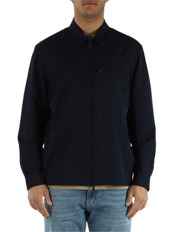 BLU SCURO | Overshirt in tessuto tecnico stretch