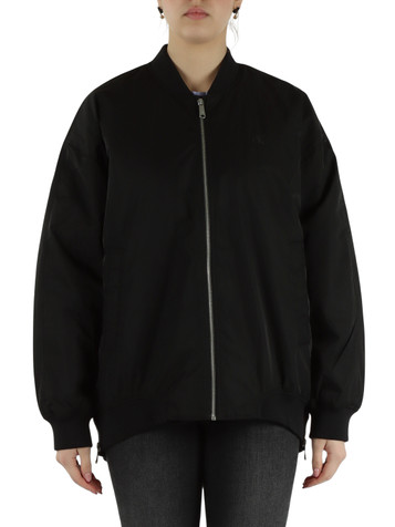 NERO | Giubbotto bomber con ricamo logo frontale