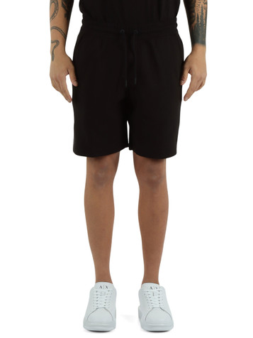 NERO | Pantaloncini sportivi in misto cotone e inserti a contrasto