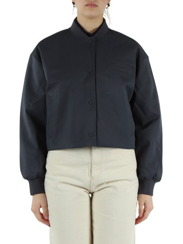 BLU | Giacchino cropped in tessuto diagonale stretch