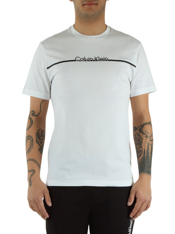 BIANCO | T-shirt in cotone con scritta logo frontale