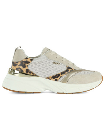 BEIGE | Sneakers LJ01 09 in pelle e tessuto