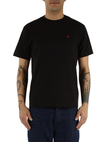 NERO | T-shirt in cotone con patch logo frontale
