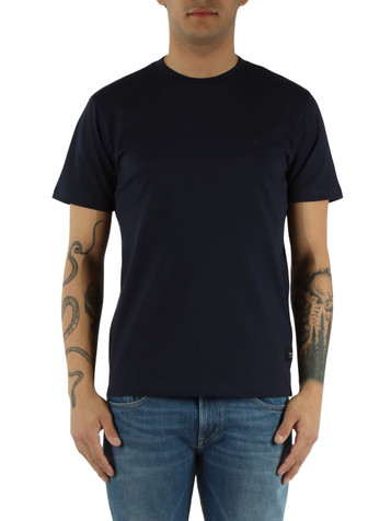 BLU SCURO | T-shirt in cotone con stampa logo a rilievo