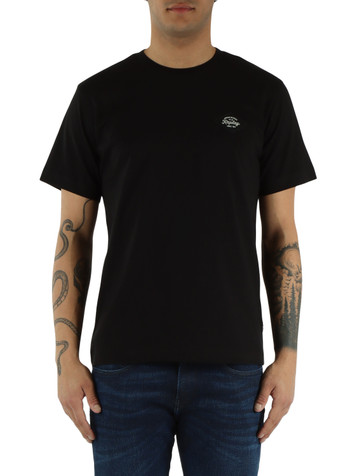NERO | T-shirt in cotone con patch logo frontale