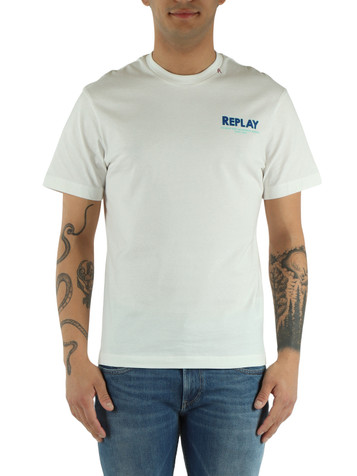 BIANCO | T-shirt in cotone con stampa posteriore