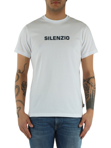 BIANCO | T-shirt in cotone stampa SILENZIO