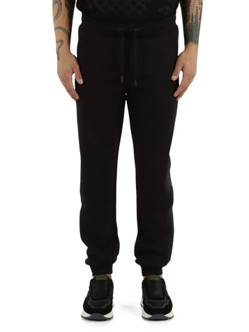 NERO | Pantaloni sportivi in misto viscosa con bande laterali logate