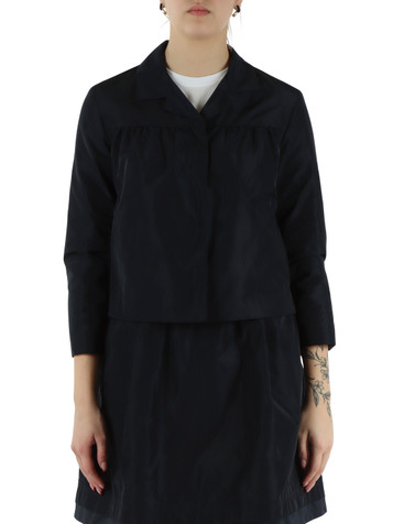 BLU SCURO | Giacchino cropped in tessuto tecnico EFEMERA
