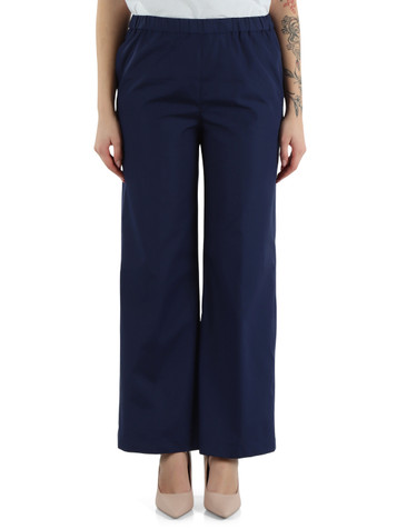 BLU | Pantalone gamba larga in popeline di cotone