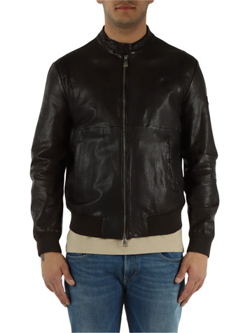 GRIGIO SCURO | Giacca in pelle effetto vintage TUREIA PPT