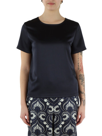 BLU SCURO | Blusa con pannelli a contrasto ZONA