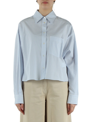 CELESTE | Camicia cropped EDEN con pieghe posteriori