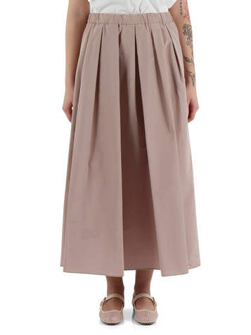 ROSA | Gonna lunga in taffetà di misto cotone CURVATO