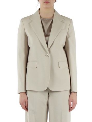 BEIGE | Giacca monopetto in lana vergine LAMINE
