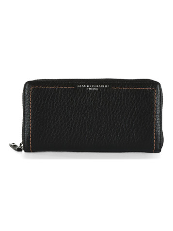 NERO | Portafoglio in pelle martellata con scritta logo