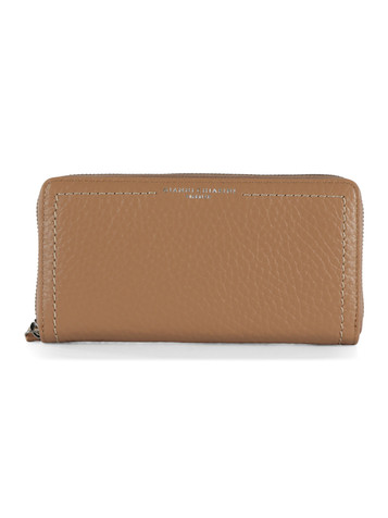 MARRONE CHIARO | Portafoglio in pelle martellata con scritta logo