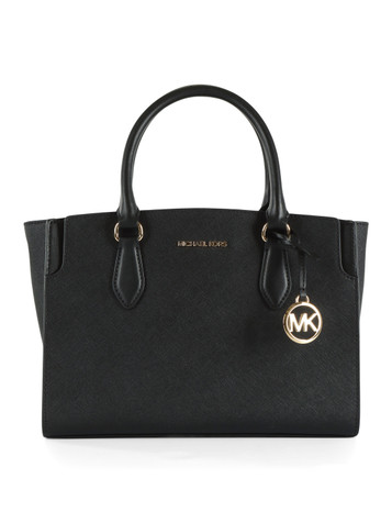 SCHWARZ | Handtasche aus Saffiano-Leder BECCA Medium