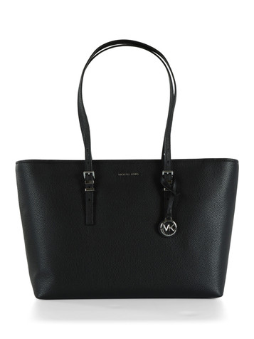 SCHWARZ | QUINN Large Tote Bag aus genarbtem Leder