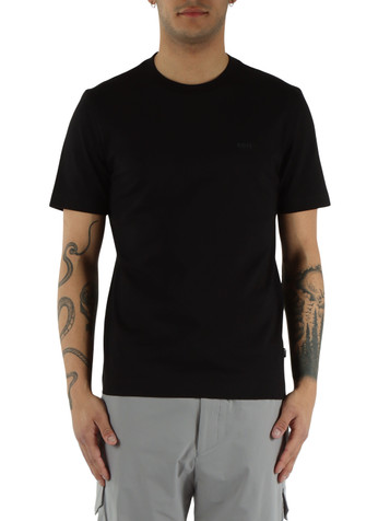 NERO | T-shirt in cotone con scritta logo a rilievo
