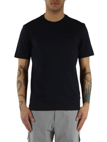 BLU SCURO | T-shirt in cotone con scritta logo a rilievo
