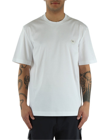 BIANCO | T-shirt in cotone mercerizzato con patch logo
