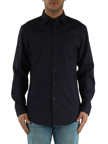 BLU SCURO | Camicia slim fit Easy Iron in cotone stretch