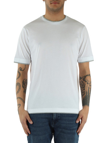 BIANCO | T-shirt in cotone Supima con inserti a contrasto