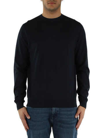 BLU SCURO | Maglia girocollo in cotone ultrafine