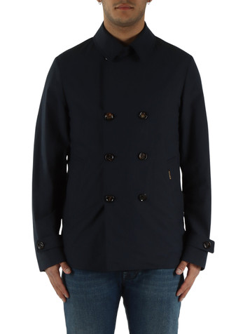 BLU SCURO | Giacca doppiopetto in tela di cotone e lino SCAP-ARQUA-WFC