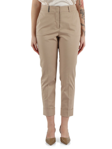 BEIGE | Pantalone slim fit in cotone stretch