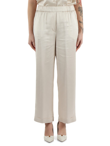BEIGE | Pantalone in satin di viscosa